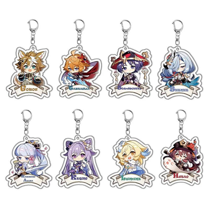 New Wendy Koli Genshin Impact Game Chiori Chevreuse Xianyun Gaming Cosplay Accessories Anime Badge Keychain Pendant Cartoon Gift