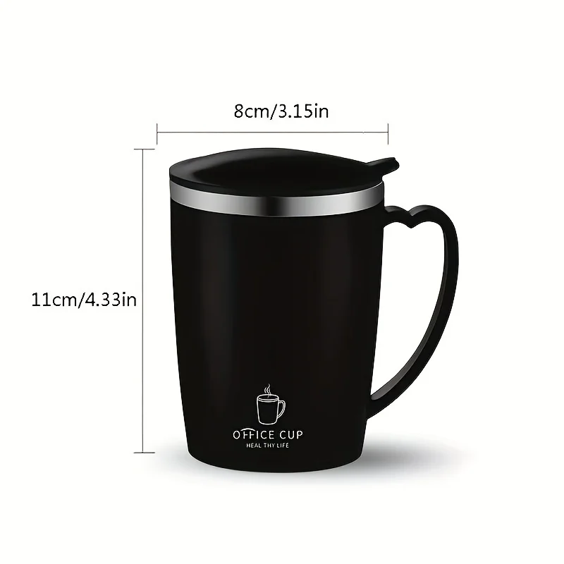 Кружка из нержавеющей стали с крышкой подходит для офиса чашки водой портативная