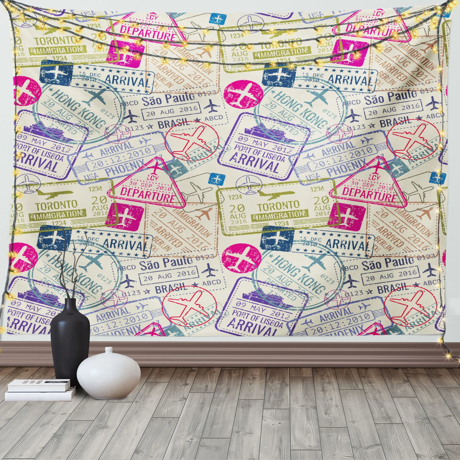 Фотофон для путешествий с рисунком из атласной ткани