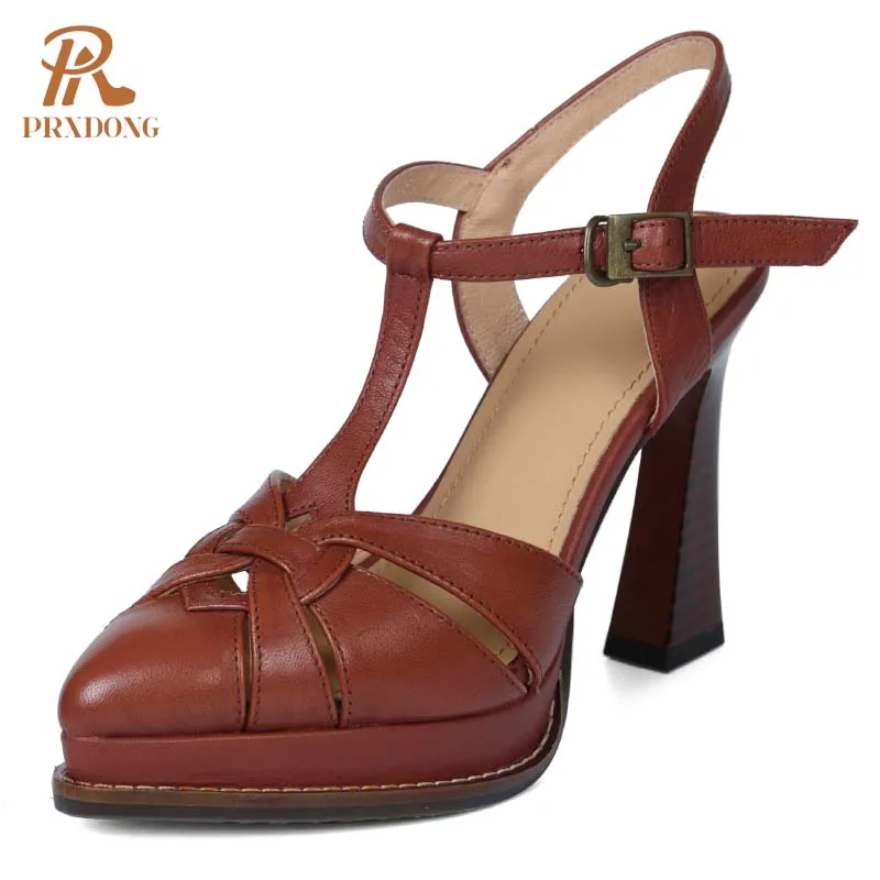 PRXDONG/Новые женские туфли-лодочки Classcis из натуральной кожи пикантные туфли на