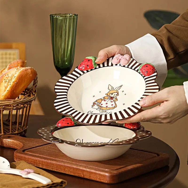 Керамическая посуда с кроликом итальянская тарелка чаша комбинация чашек