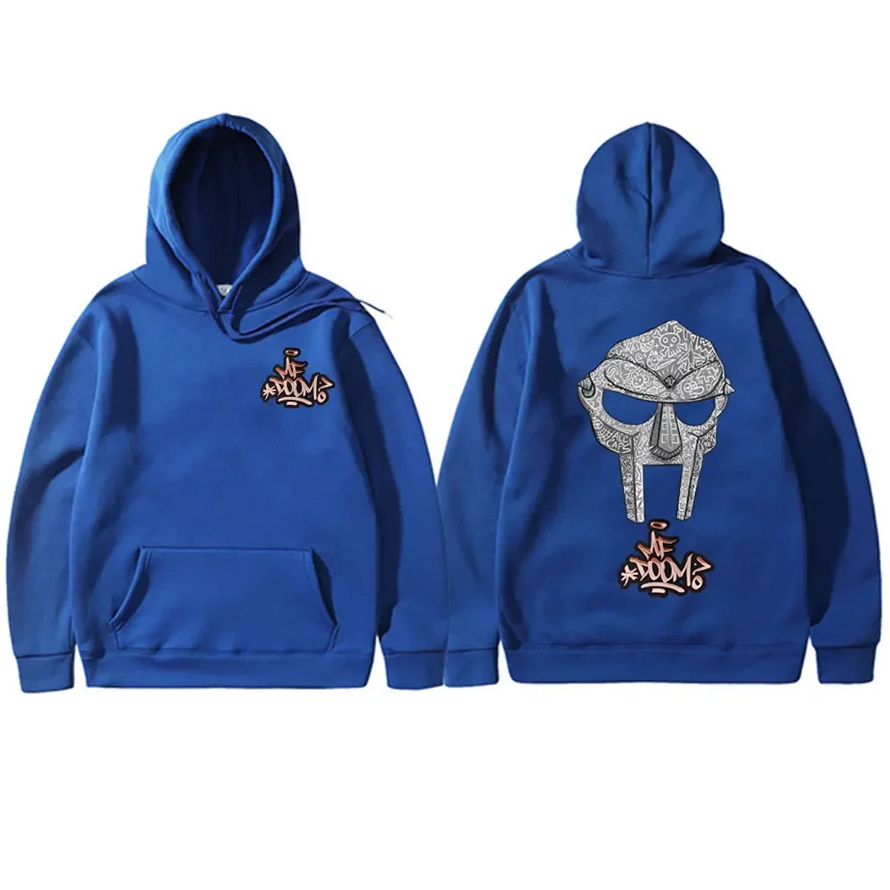 Rapero MF Doom Madvilain Металлическая маска Двусторонняя толстовка с капюшоном принтом