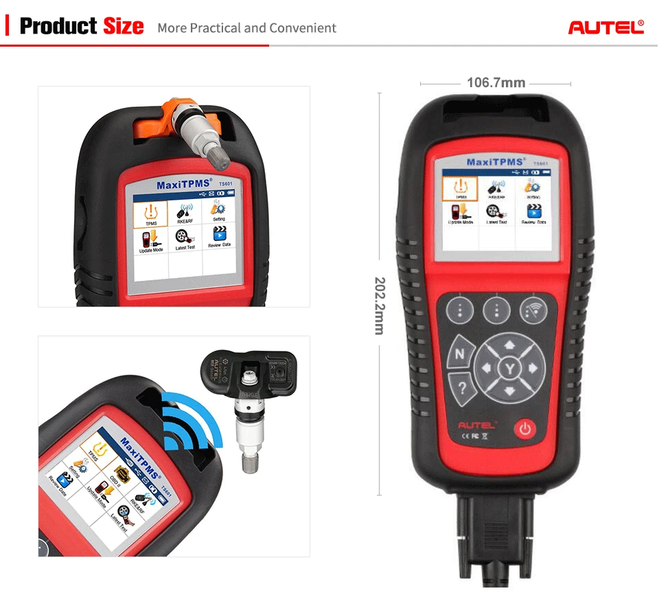 

AUTEL MaxiTPMS TS601 TPMS diagnostic tool OBD2 scanner auto code reader TPMS activation programming tool tire pressure activator