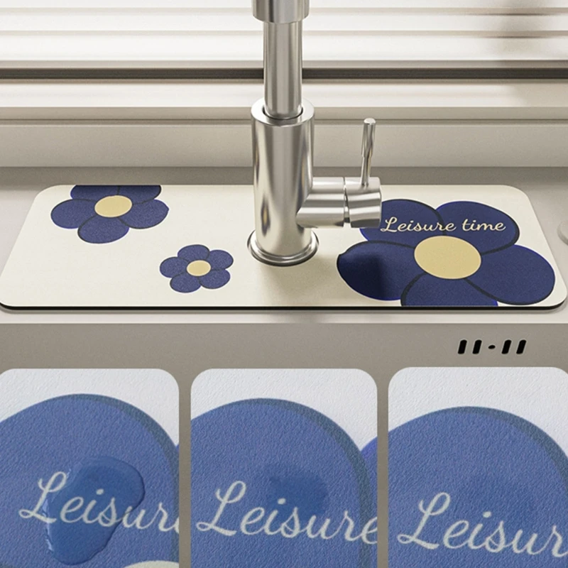 

Sink Drain Pad Absorbent Pad Non-slip Anti-Mildew Mat for Kitchen Countertop Drop Shipping