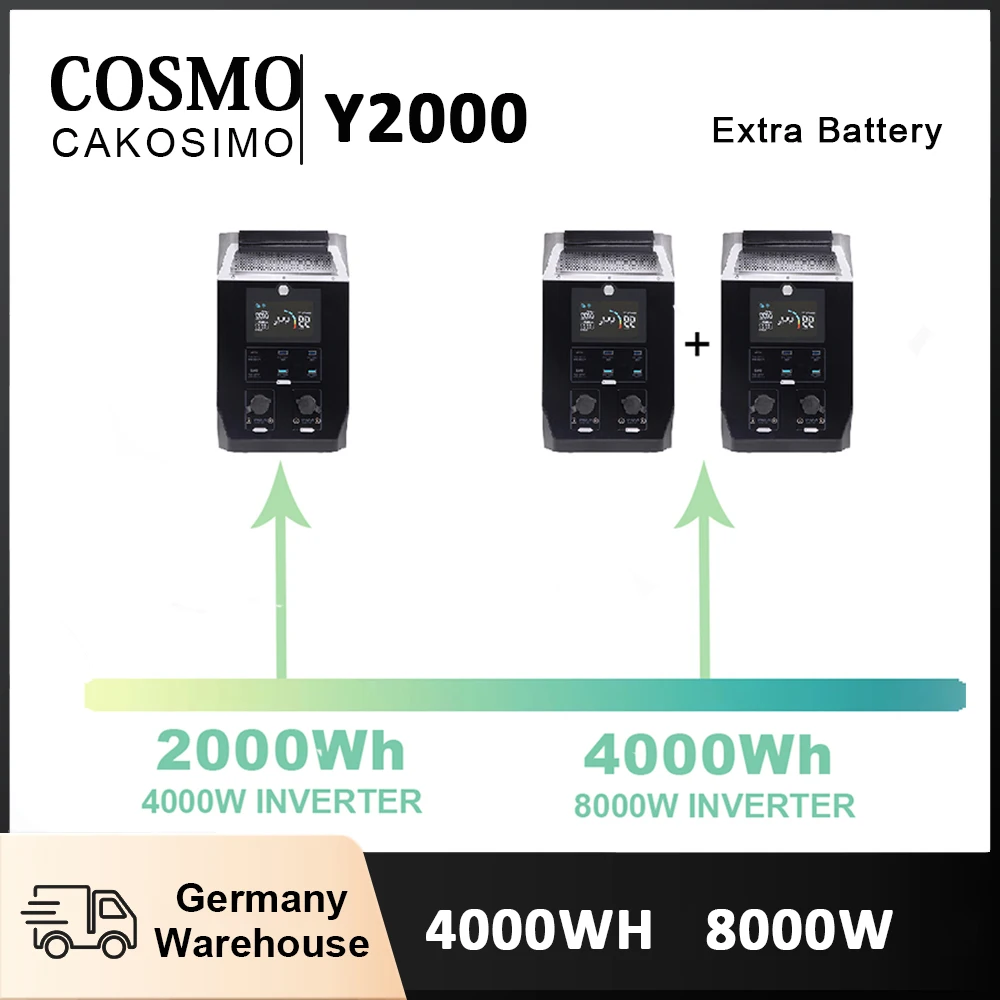 

4000WH 8000W Inverter LifePo4 Battery 6000+ cycle Life Portable Power Staion Household Energy Storage Outdoor Solar Generator