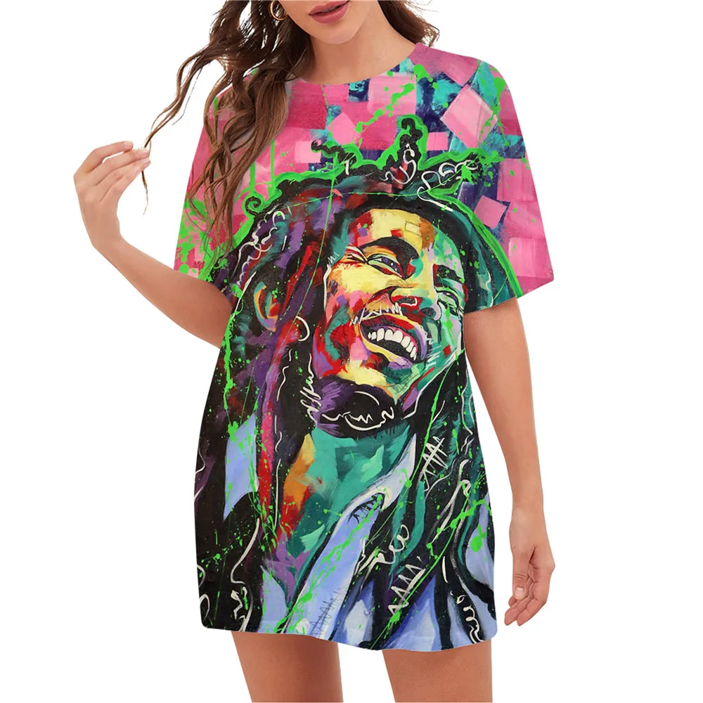 

CLOOCL Harajuku Fashion Bob Marley Art T-Shirts 3D Printed Loose Casual Pullover Blouse Women Oversized Hip Hop T Shirt