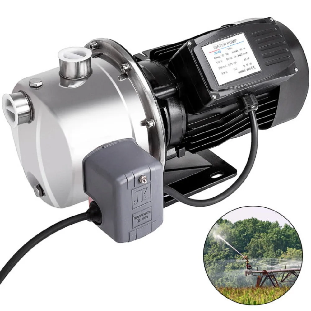 

Shallow Well Jet Pump with Pressure Switch 3/4HP Jet Water Pump 131 ft Stainless Steel Jet Pump to Supply Fresh Well Water