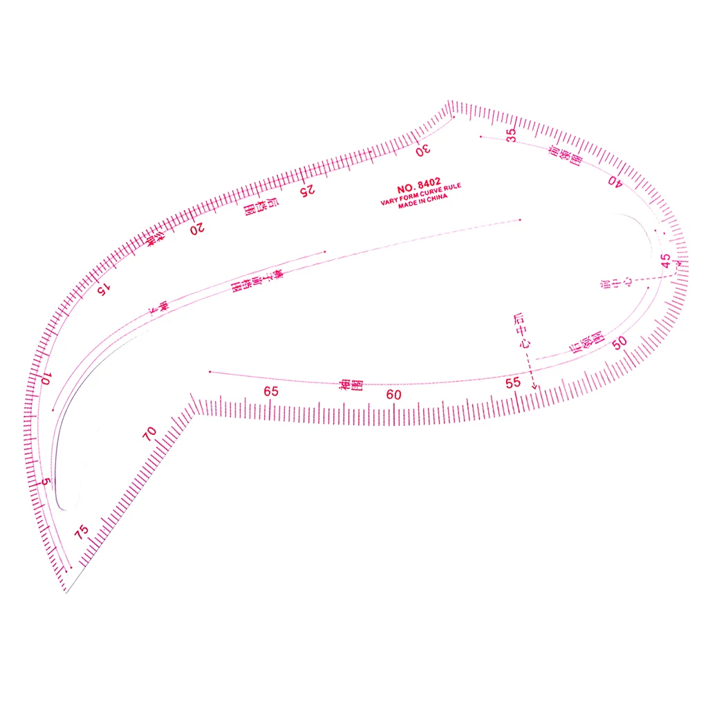 

Transparent Armhole Shaped French Curve Ruler Styling Design Tailoring Tool