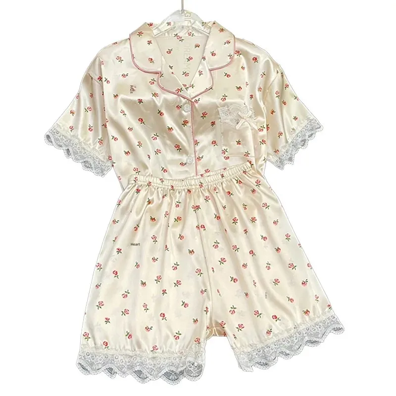 Модный летний женский пижамный комплект с коротким рукавом домашняя одежда в