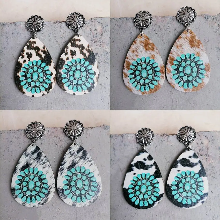 Женские винтажные деревянные серьги в западном стиле | Украшения и аксессуары