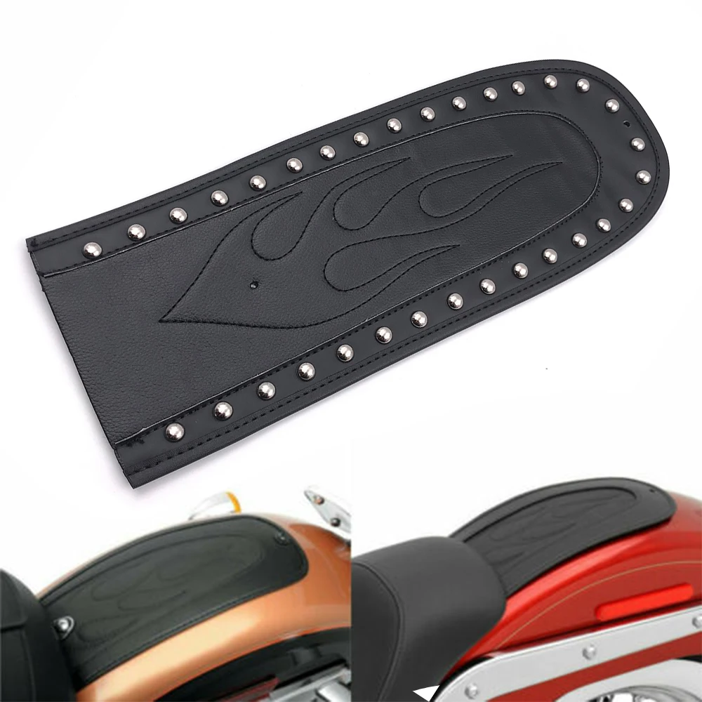 

Flame Leather pad Rear Fender Bib Cover Pad Trim For Harley Dyna Fat Bob&Dyna Low Rider S FXDLS&Dyna Wide Glide FXDWG Drag