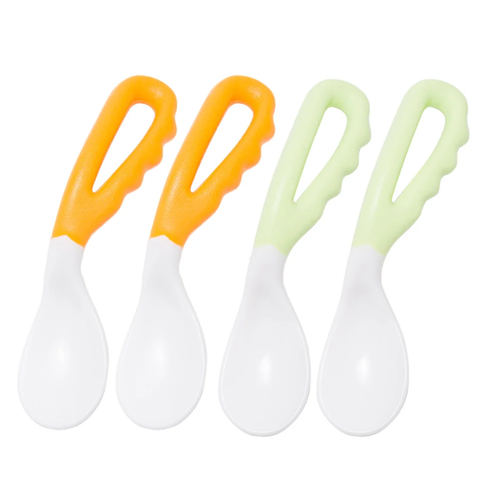 

4pcs Curved Baby Spoons Toddler Training Spoons Toddler Utensils Baby Tableware