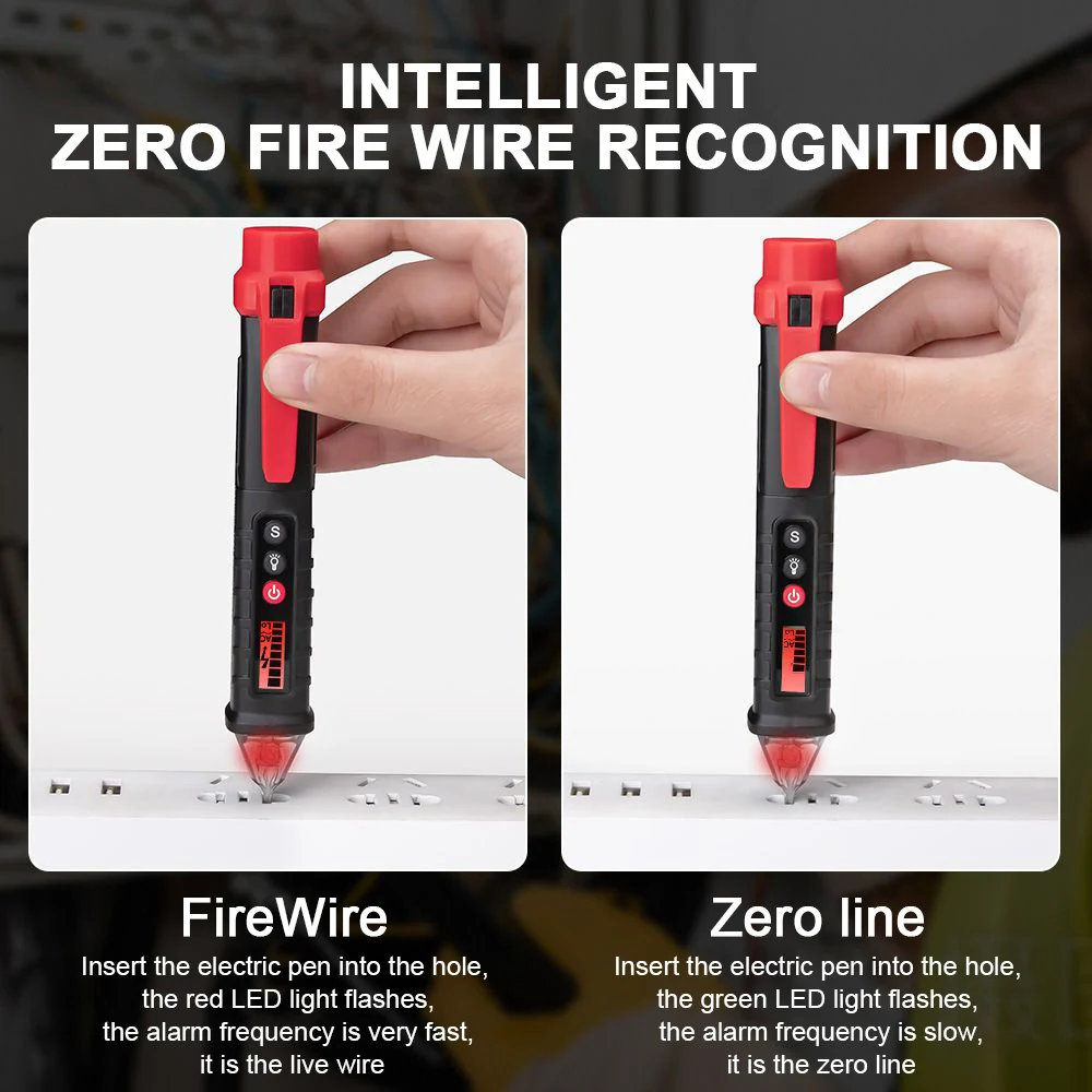 VC1010 Voltage Detector Intelligent Non-contact Tester Pen AC Meter Volt Current Electric Indicator LED Sensor Test |