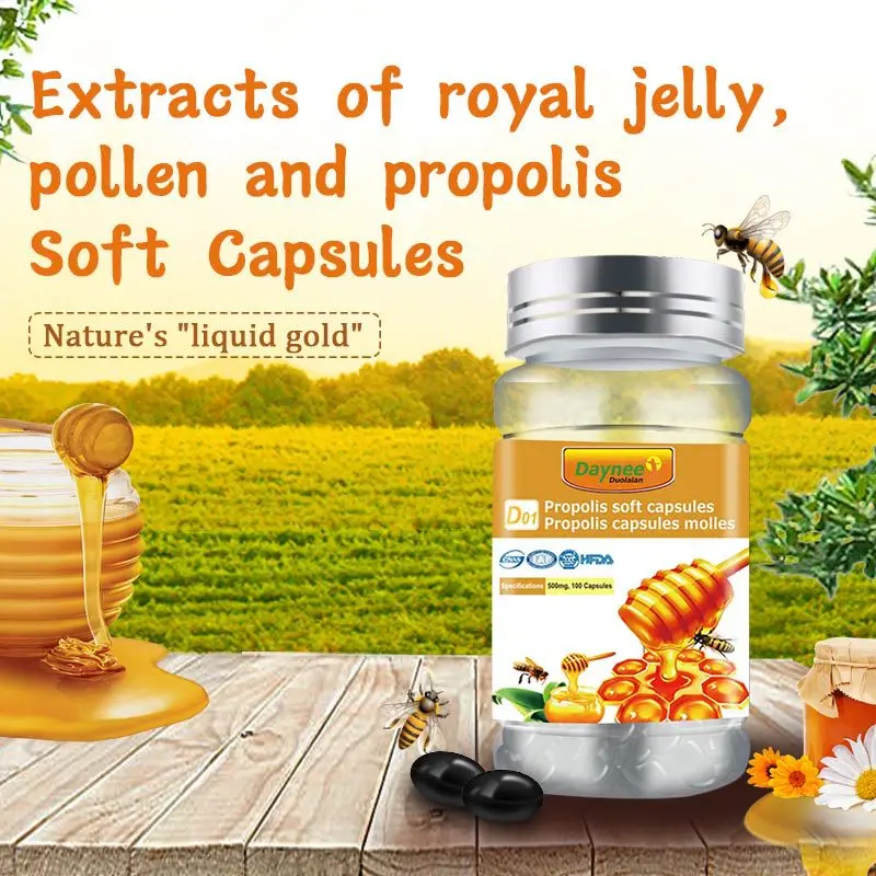 

Propolis Soft Capsule Royal Jelly Bee Pollen Propolis Facilitate Adaptation Endocrine System Balance Restore Physical Function