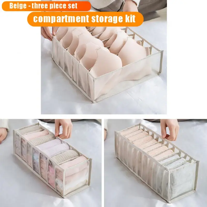 

Underwear Storage Box Wardrobes Organizer For Clothes Separated Socks Shorts Bra Foldable Drawer Home Storage Bedroom Shelf