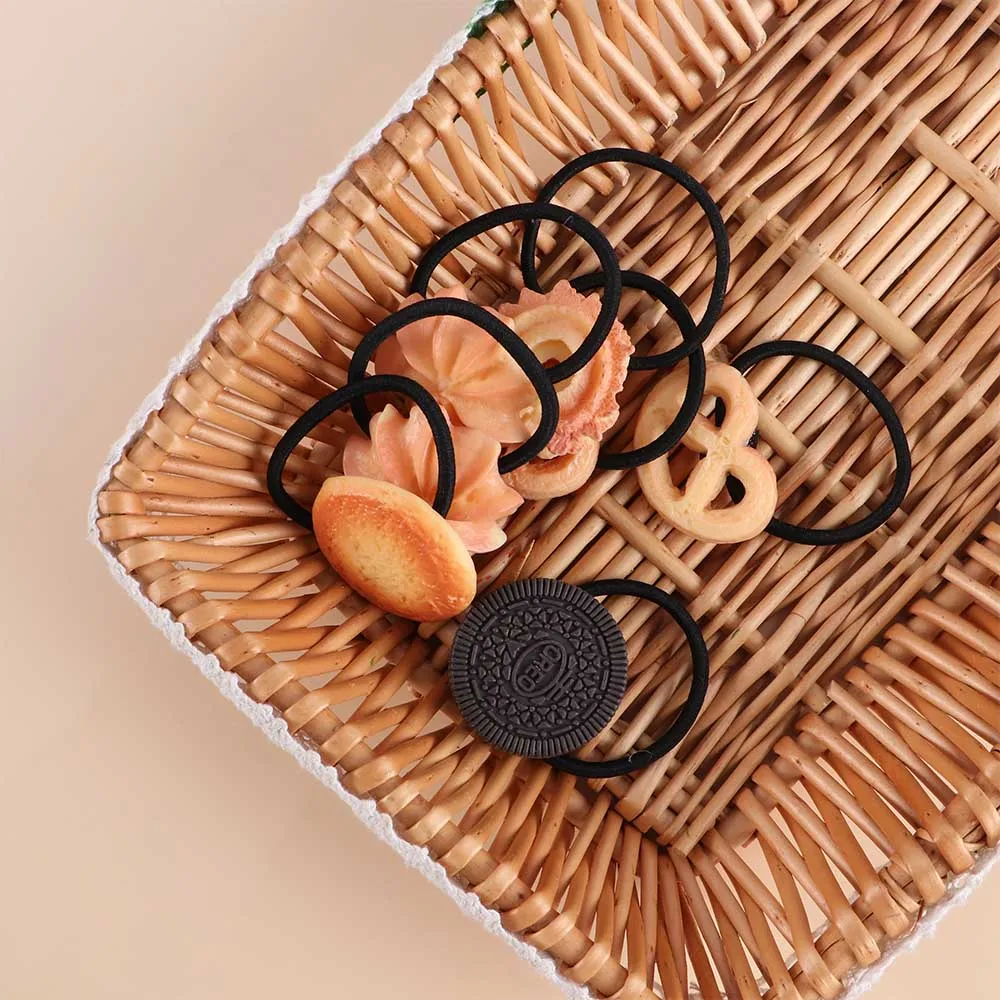 

Новые креативные Простые Кольца для волос с печеньем, эластичные резинки, резинки для волос, повязки на голову для девочек, резинки для воло...