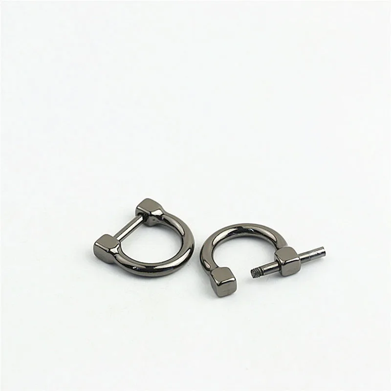 20pcs 13mm Metal Openable D Ring Buckles Detachable Screw Handbag Strap Clasp Hook DIY Bags Leather Hardware Accessories