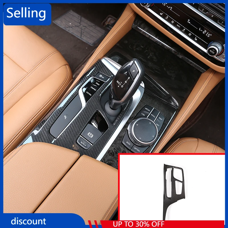 

For BMW NEW 5 Series G30 2017 2018 Car Accessories Real Carbon fiber Center Console Gear Shift Panel Cover Trim LHD