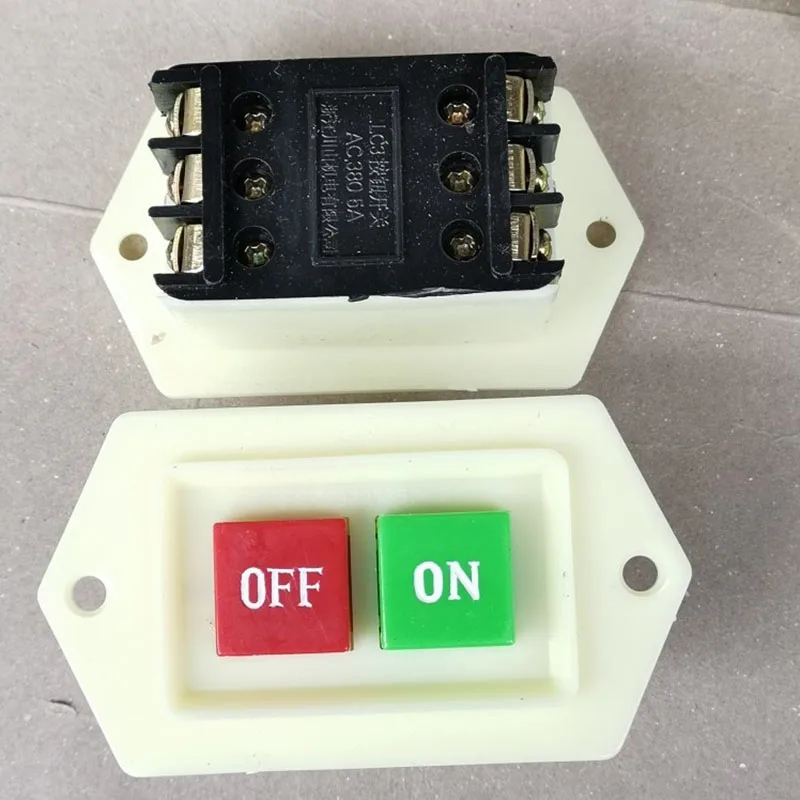 

Трехфазный кнопочный пусковой переключатель LC3 380 В/220 В, 1 шт., кнопочный переключатель, Настольный сверлильный станок, переключатель, пусковой переключатель 5 А