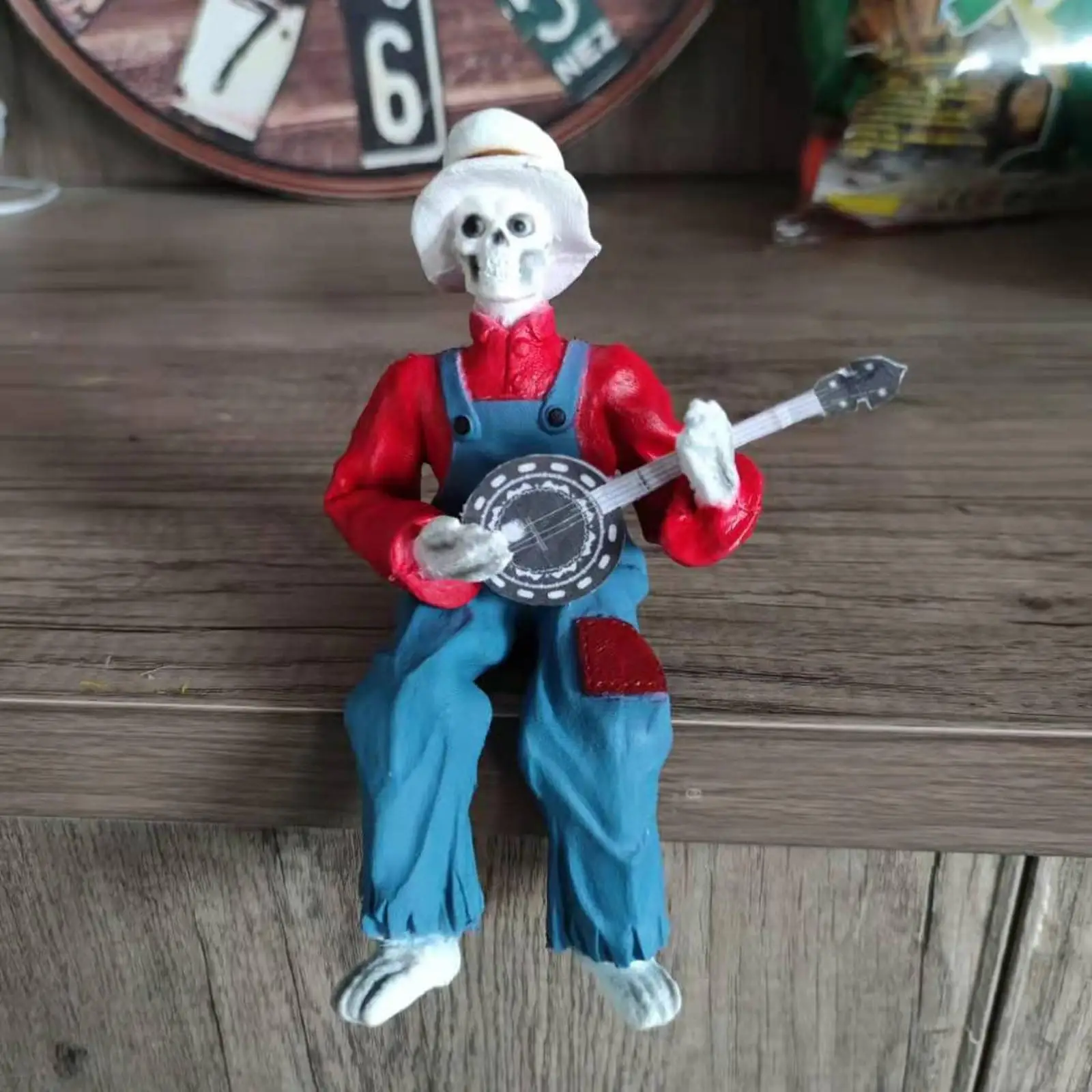 

Halloween Animated Banjo Skeletons Scary Halloween Decoration Skull Guitar Latex Ghost Ornaments Carnival Party Gifts Home Decor