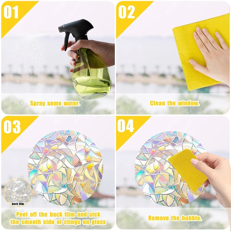 Наклейки на окна наклейки солнечный свет с птицей статические для защиты от