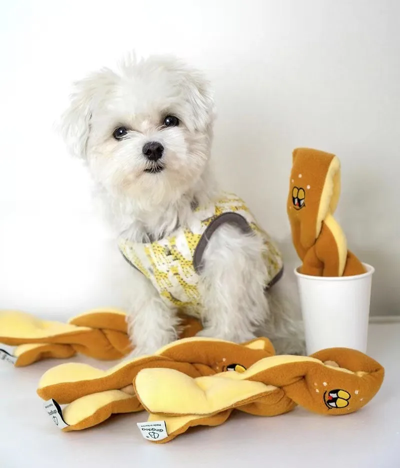 

New Dog Toy Ins Loaf of Bread Hidden Food Sniffing Toy Squeaking Sound Plush Toy Puppy Teething Toys Plush Puppy Chew Toy