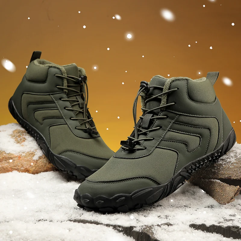 Мужские ботинки для снега босоножки повседневные теплые Нескользящие уличные