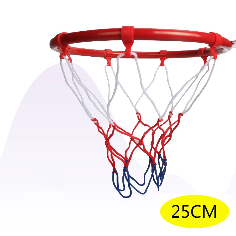 25cm Iron Hanging Basketball Wall Mounted Rim Net Mini Basketball Goal Hoop Toy Indoor Outdoor KidsTraining Practice Accessories