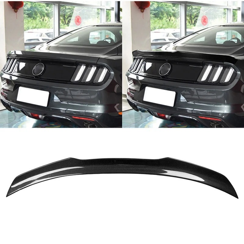 

Задний спойлер для багажника Ford Mustang 2015-20 из настоящего углеродного волокна, черные модифицированные аксессуары