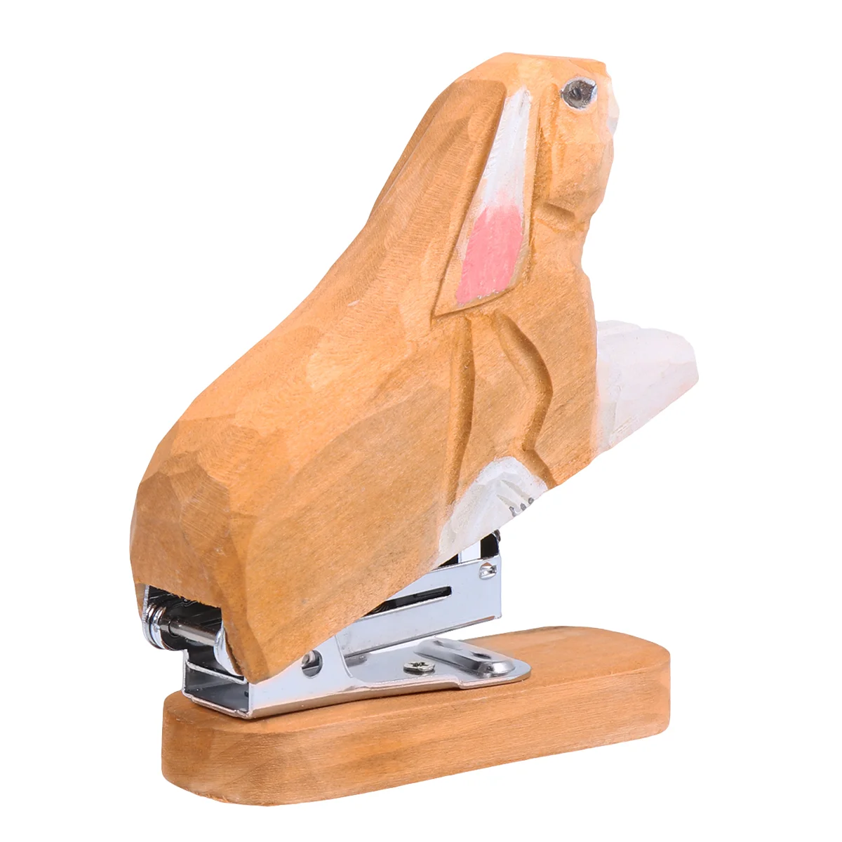 

Rabbit Shape Portable Stapler Wooden Creative Book Sewer Manual Stapling Machine Student Stationery for School Students