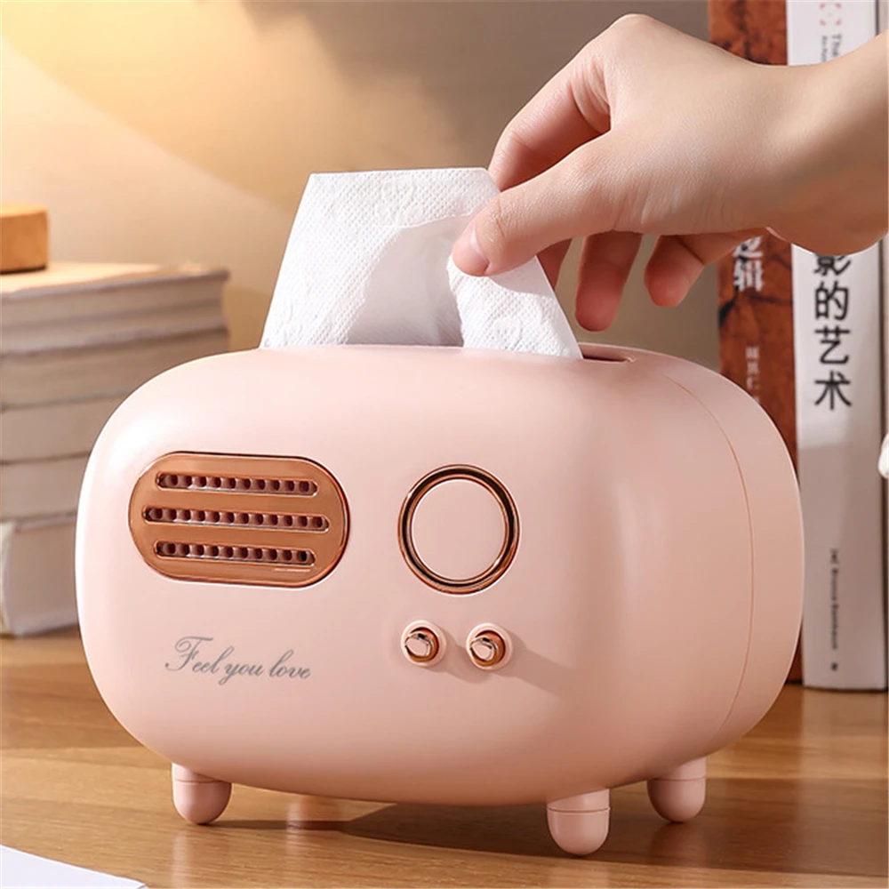 

Desktop Tissue Box Creative Retro Dust-proof Tissue Holder for Living Room Light Luxury Paper Storage Case Household Supplies