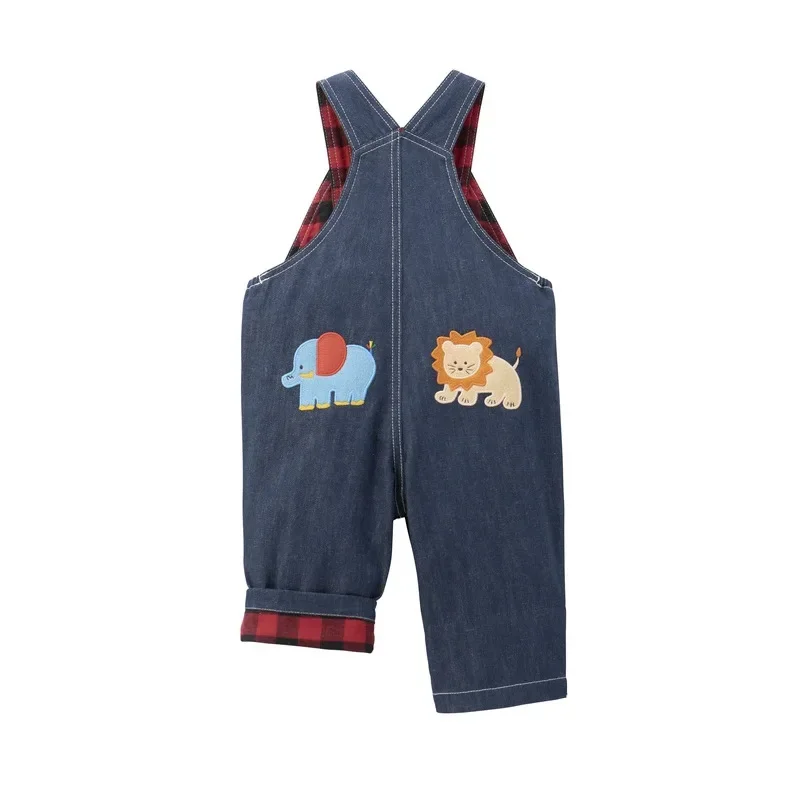 Брюки для мальчиков Новинка весна-осень комбинезон с мультяшным милым медведем