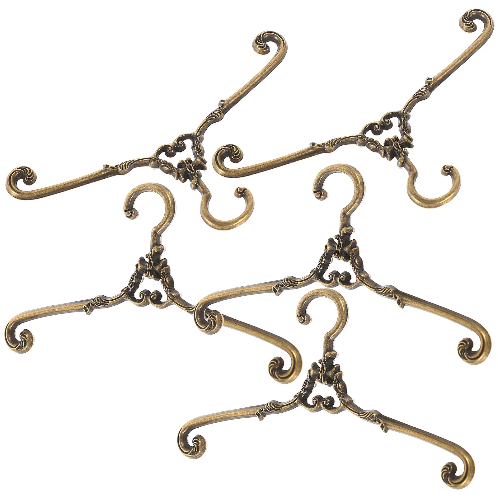 

5 Pcs Mini Hangers Shoes Rack Clothes Baby Clothing Holder Miniature Alloy Skirt