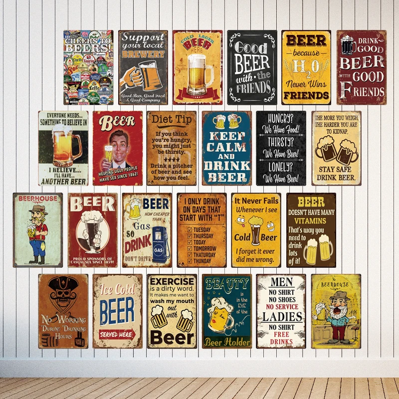 

Keep Calm Beer Sign Plaque Metal Retro Signs Vintage Diet Tips Poster Wall Home Art Bar Restaurant Man Cave Decoration Poster A2