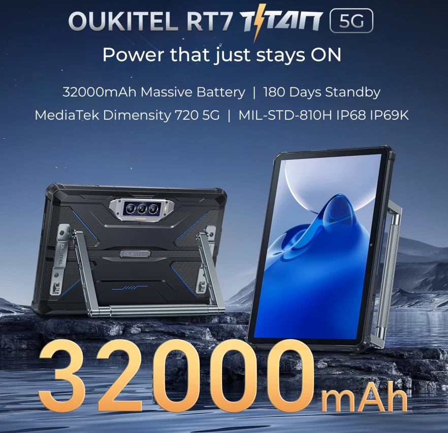 Чехол Oukitel Rt7 Titan ЦП Mt6853 120 Гц 10 1 дюйма 10000 ГБ 256 мАч