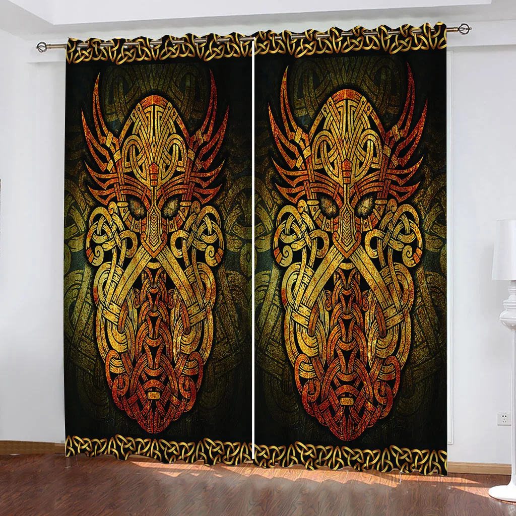 Индивидуальные шторы для спальни креативные золотые узоры затемняющие с принтом