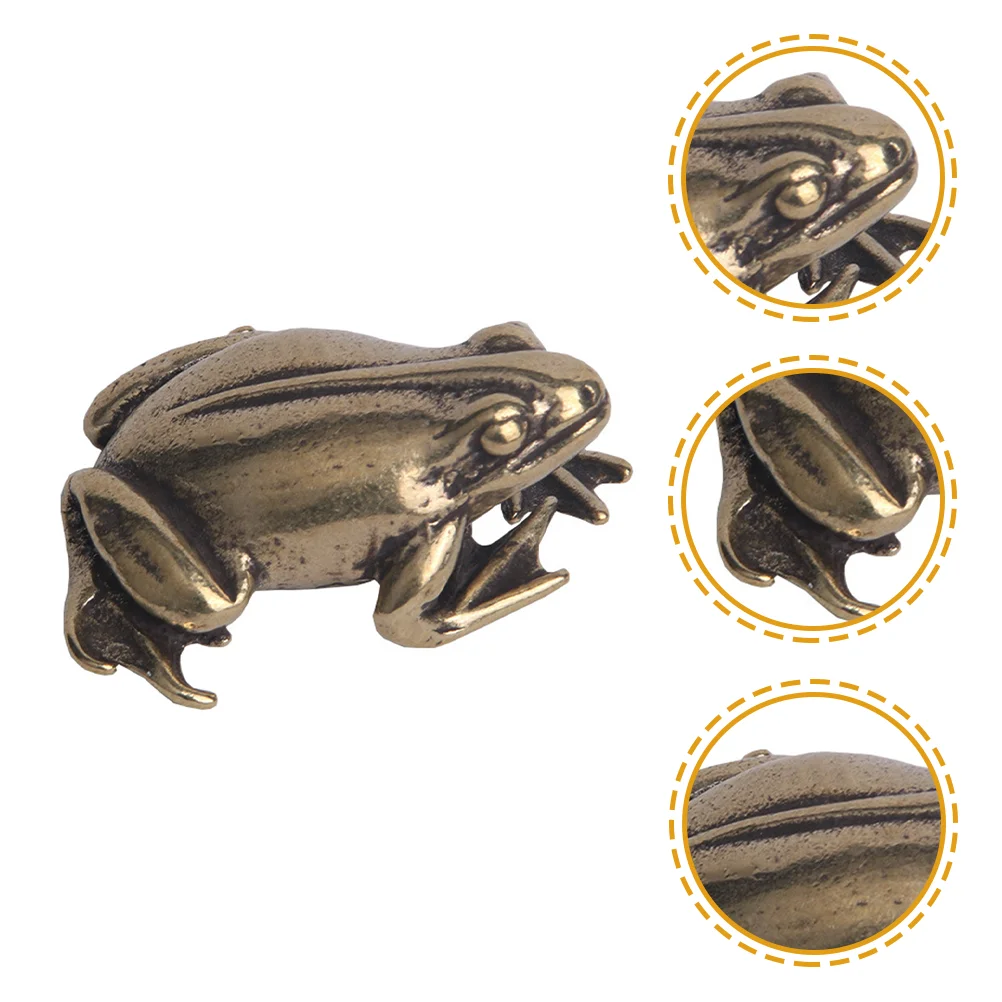 

Frog Ornament Statue Figure Decor Animal Copper Car Pet Tea Figurinesdashboard Feng Miniature Brass Shui Action Toy Desktop