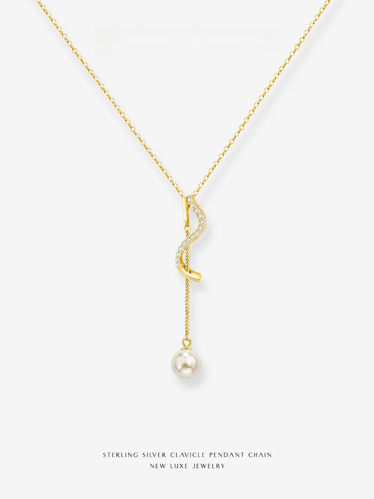 Hesheng New 925 Sterling Pearl Pendant Choker Women Elegant High Sense Necklace Spring and Summer Qixi Gift