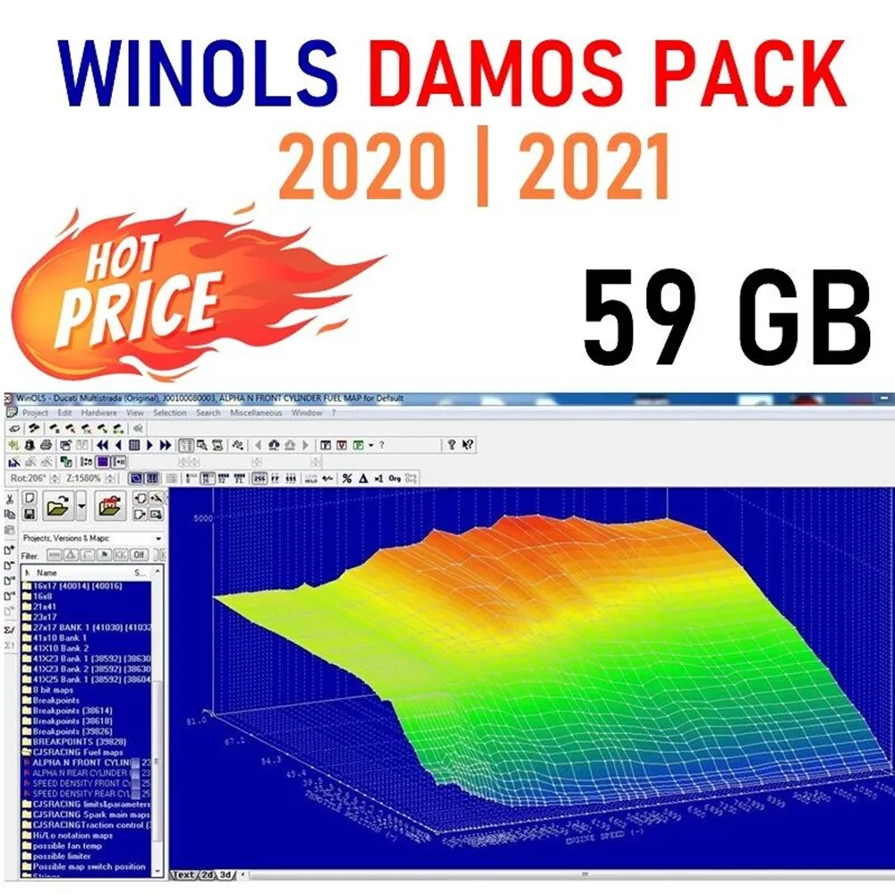 Новый WINOLS DAMOS PACK 2021 | Карта чип-тюнинга-59 ГБ