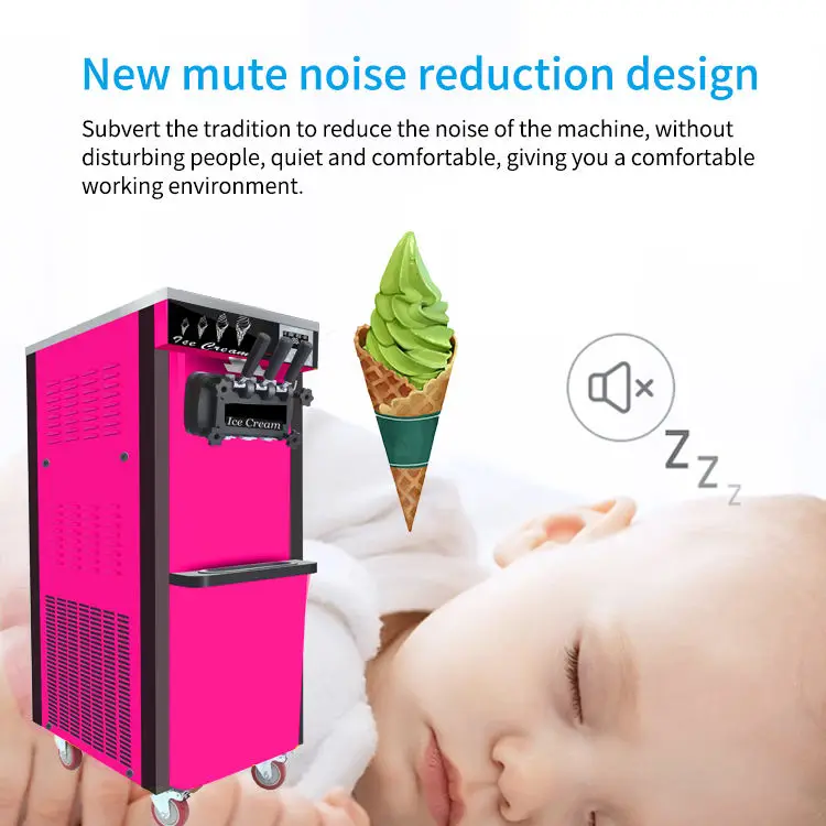 110V 220V 18 ~ 22L/H экономичная Коммерческая Машина для мороженого с тремя топами 2 + 1