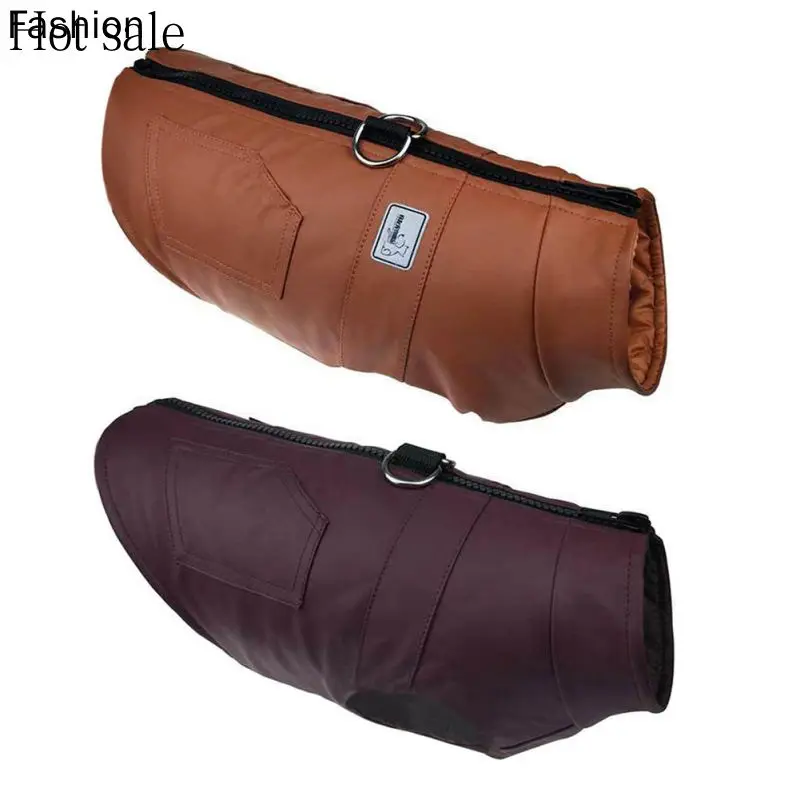 

Winter Warm Waterproof Pet Dog Jacket PU Leather Dog Clothes For Small Dogs Thicken Puppy Clothing Coat