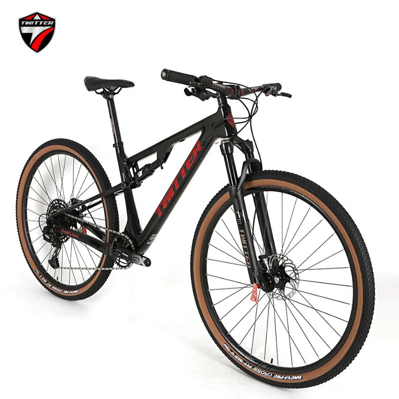 

TWITTER OVERLORD M6100-12S внутренняя проводка Гидравлический масляный дисковый тормоз AM class T900 полностью подвесной горный велосипед из углеродного волокна 29