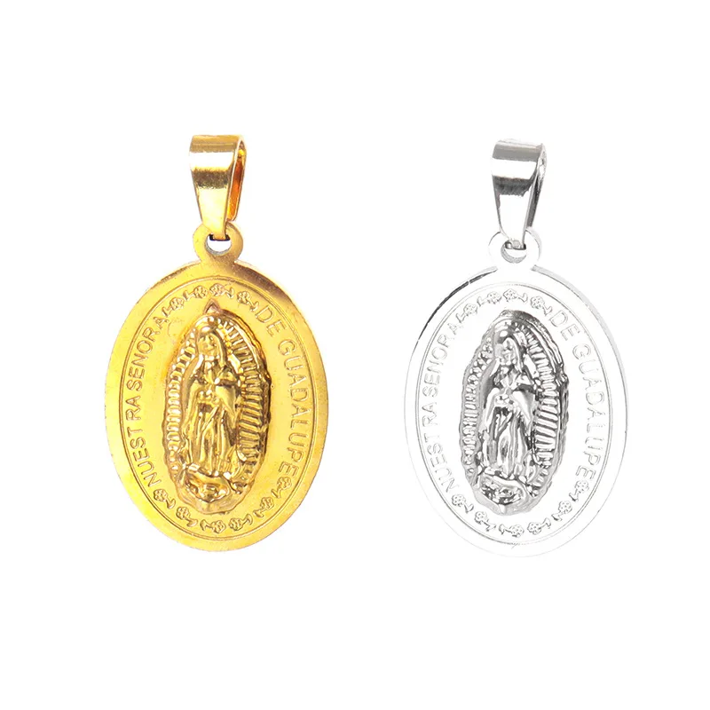 

Подвески из нержавеющей стали с изображением девы Марии, подвески золотого/серебряного цвета из металла, подвески с изображением девы Мари...