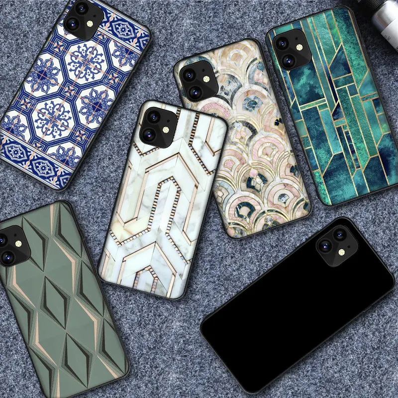 DIY wholesale Case for Huawei Honor X10 X20 X30 X30i 20S 20 30 30S 50 50S 60 Lite Pro SE Cover Morocco Art Deco Tile Map