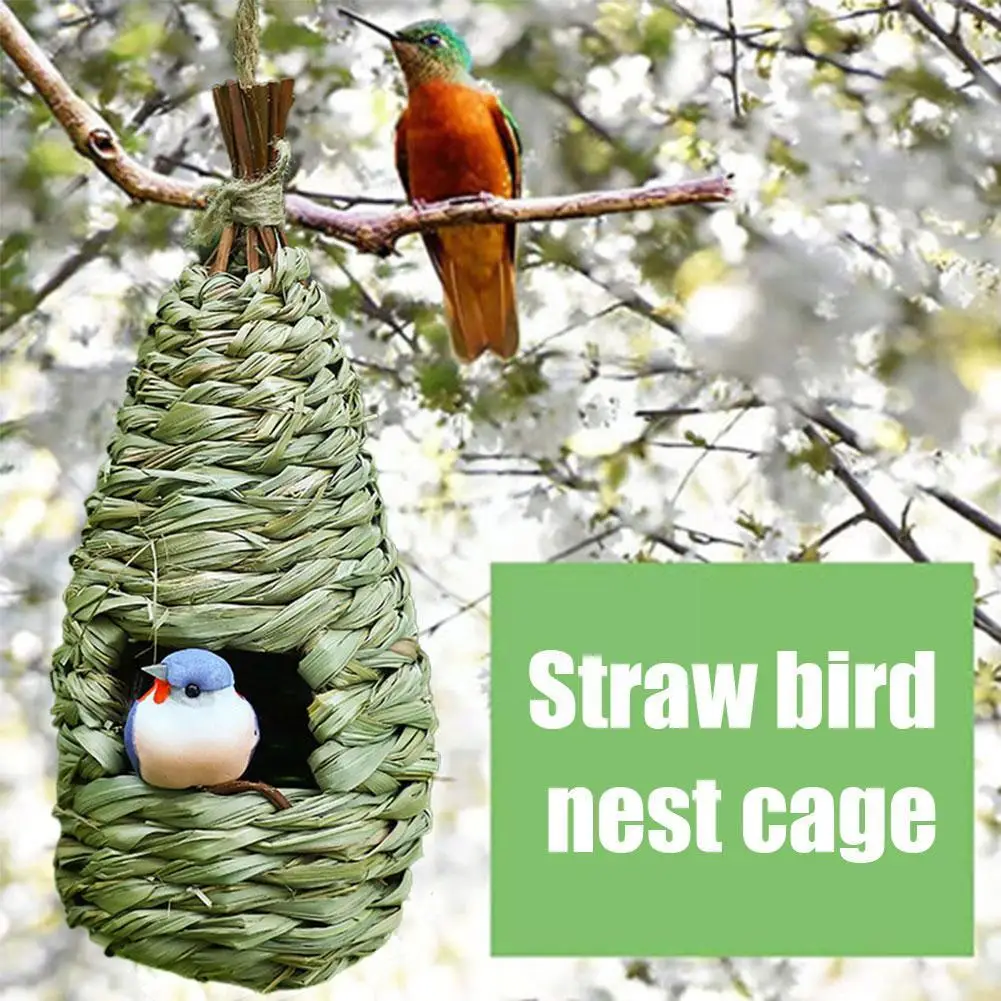 

1PC Parrot Nest Straw Bird Nest Natural Handmade Warm Cage Nest Cage Accessories House Courtyard Bedroom Parrot Hanging Nes N0O6