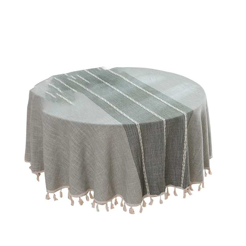 

59Inch Rustic Table Clothes For Round Tables Wrinkle Free Outdoor For Parties Embroidery Table Cloths