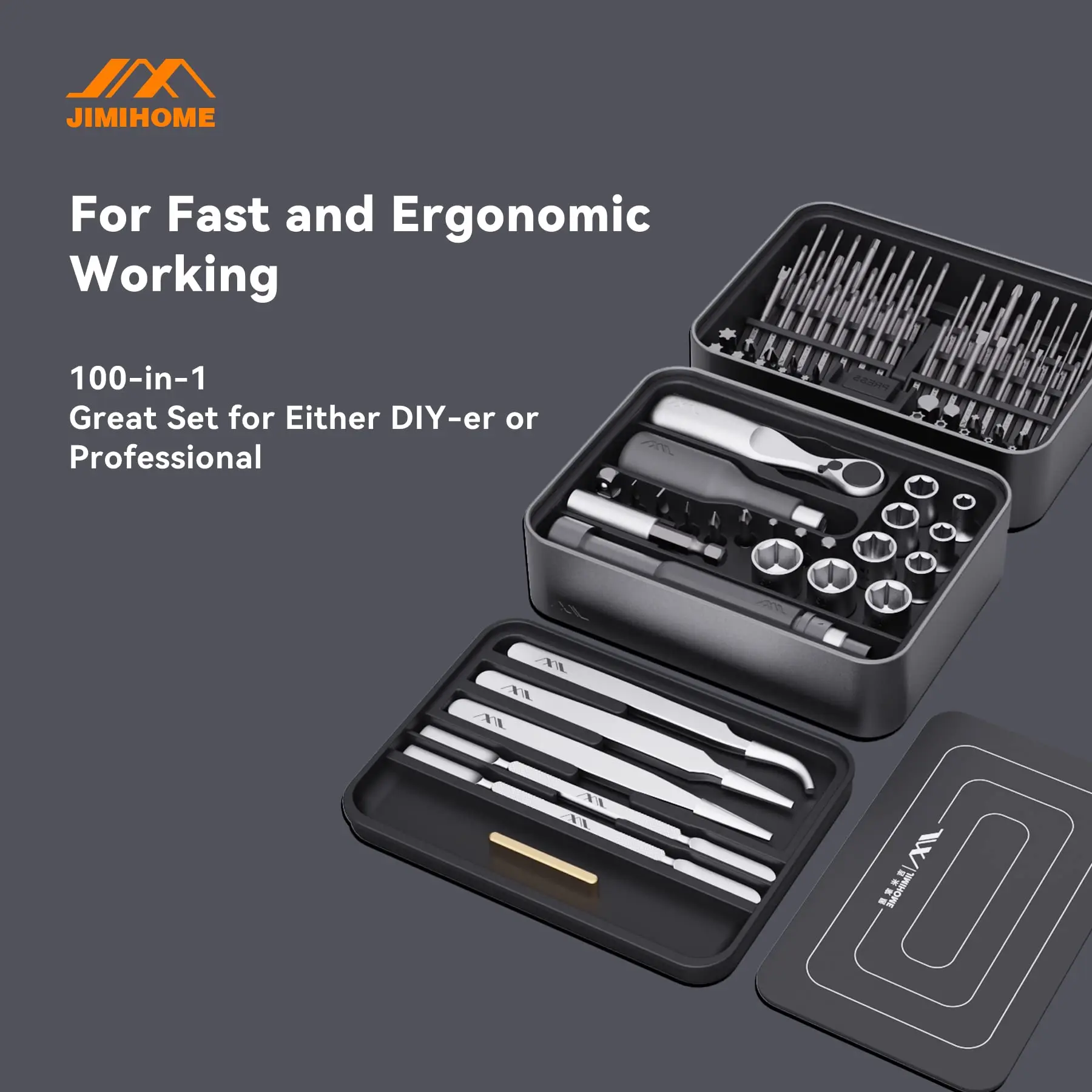 JIMIHOME Набор прецизионных отверток с храповым механизмом и пинцетом набор