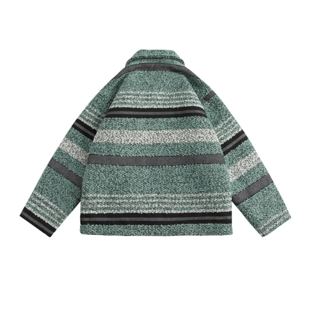 Covrlge Collared Lapel Style Retro Men's Coat New Autumn Winter Loose Texture Cotton Parka Male Casual Couples Streetwear MWM149