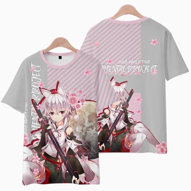 Футболка с коротким рукавом из Аниме Touhou Project Inubashiri Momizi летний костюм для косплея