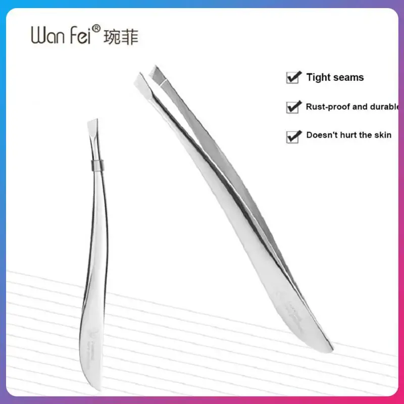 

1Pc Stainless Steel Eyebrow Clip Tweezers Eyelash Curler Eyebrow Clip Plucking Eyebrow Eyebrow Pliers Oblique Mouth Beauty Tool